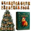 Christmas Advent Capybara 2D Acrylic Decoration 24 Days Holiday Capybara Ornament Countdown Calendar for Home Christmas Tree Car