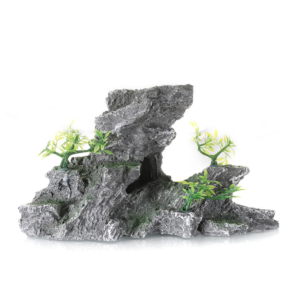 Aquarium Decoration Simulation Rockery Fish Tank Landscaping Stone Ornament Artificial Resin Mountain Fish Hiding Cave Stone Decor