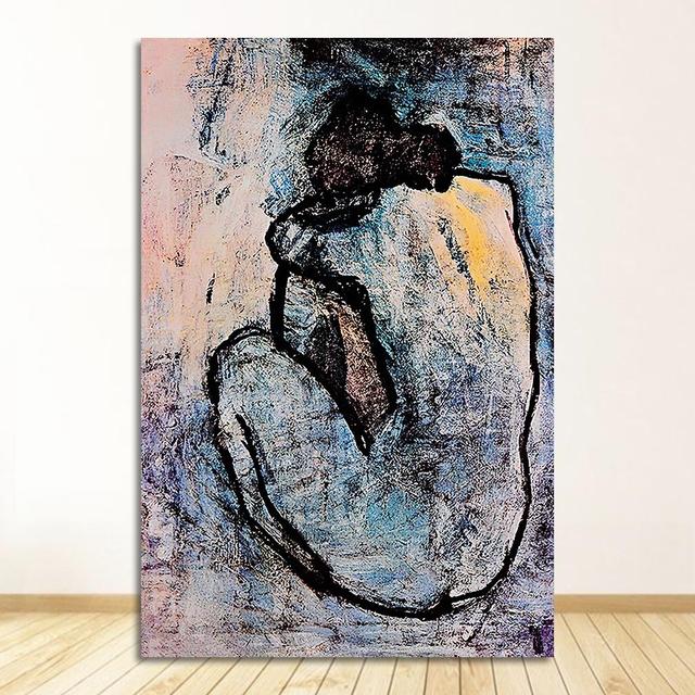 

Картина маслом Пикассо на холсте, плакаты и принты Cuadros, настенная картина для декора гостиной Maison Rouge Blue Nude от Pablo 21cm×30cm NoFrame