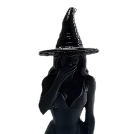 3 Pcs Witch Figurine, 3D Printed Hear See Speak No Evil Witch Statue, Gothic Tabletop Ornament for Halloween Desktop Bookshelf Home Decor