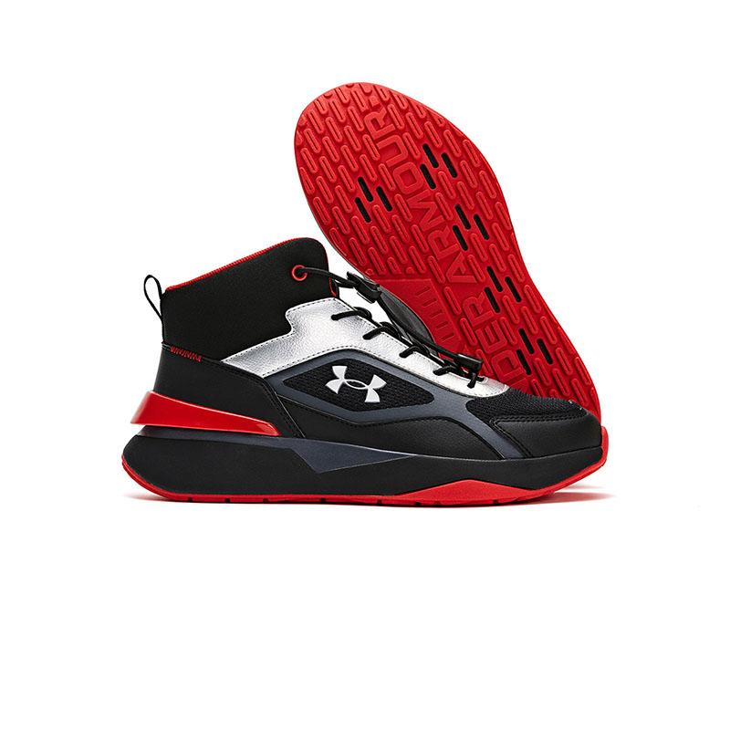 Under Armour Kids Lifestyle Series Fashion High-Top Casual Shoes Kids Sneakers Black Blue 2441304