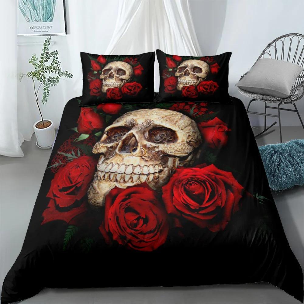 Moth Dead Skeleton Bedding Set US Twin Full Queen King EU Single Double King Size Bed Linen Set