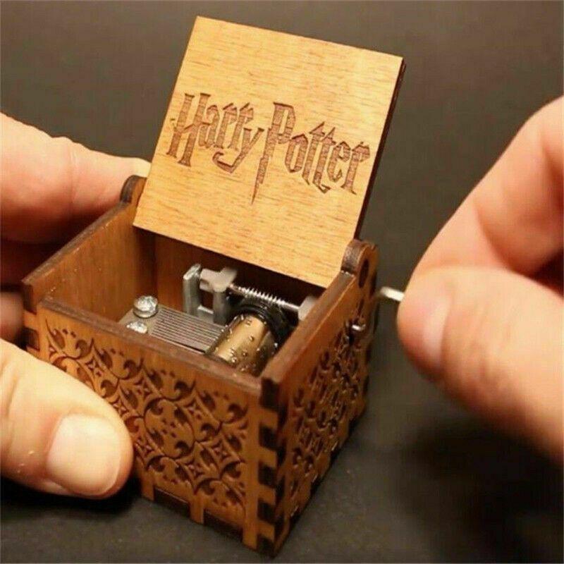 Harry Potter Engraved Wooden Music Box Vintage Storage Box Design