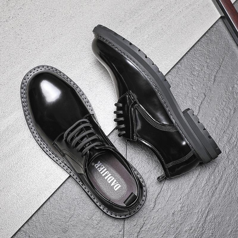 Fashion Lacquer Leather Men's Shoes Fashionable Minimalist Design Style Outdoor Leisure Business Party Wedding Dress Adult Black Shoes