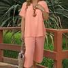 Fashion 2 Piece Sets Womens Outfits Elegant and Fashionable Solid Color Short Set for Plus Size Women's Clothing