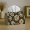 1pc Vintage Mandala Pattern Tissue Box | Polyester Multifunctional Tissue Holder, Suitable for Bedroom, Living Room, Car, Home Decoration