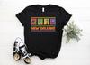 New Orleans Louisiana Vintage Souvenir Gift T-Shirt, Bourbon Street, Mardi Gras, Jazz Festival, Travel Vacation Trip French Quarter Retro,