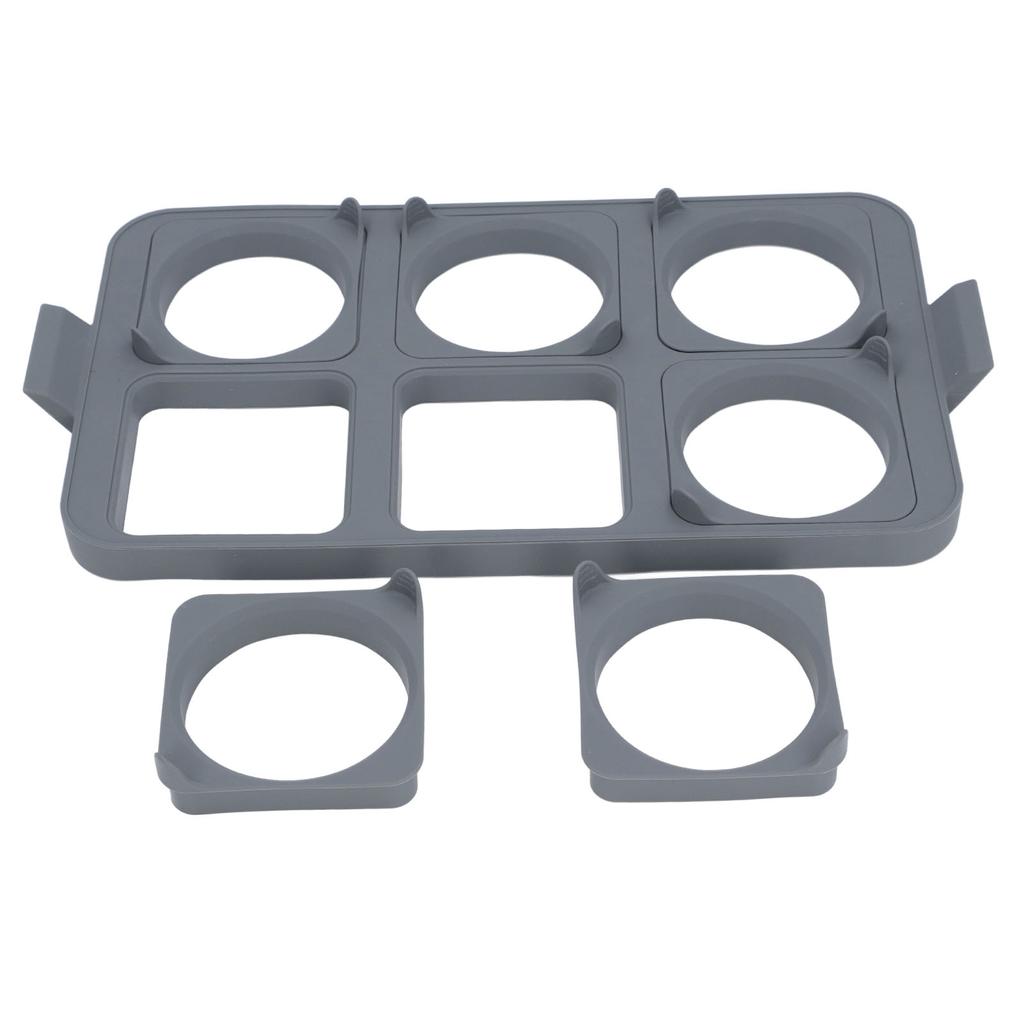 Egg Ring Tray Griddle Egg Ring Tray Silicone Pancake Ring with 6 Detachable Egg Rings for Sandwich