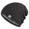 Mens Plush Lined Beanie Winter Knitted Skull Cap Thermal Outdoor Sports Warm Hat Skullies Cold Weather Protection