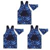 Back Cross Kids Apron Future Planetary Exploration and Spaceship Set Boys Cool Kids Children Apron Triangle Scarf Set Kids Apron