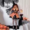 Halloween Kostüm für Erwachsene Hexenkostüm Maskenball Cosplay Show Kostüm Kürbishexe Kostüm Cosplay Kleid
