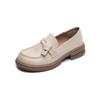 Weiwei Girl 105-11 British Small Leather Shoes Women's Platform College Style One Pedal Thick Heel Single Shoes Spring and Autumn Loafers