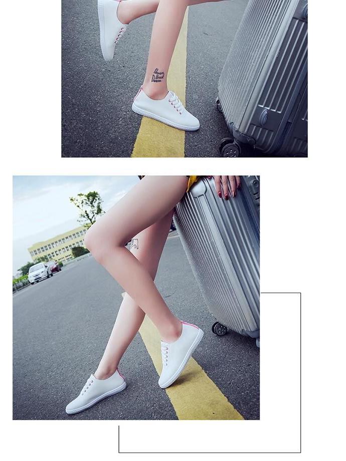 2024 Women's White Soft Leather Casual Sneakers: Spring & Autumn Fashion, Comfortable Soft Sole