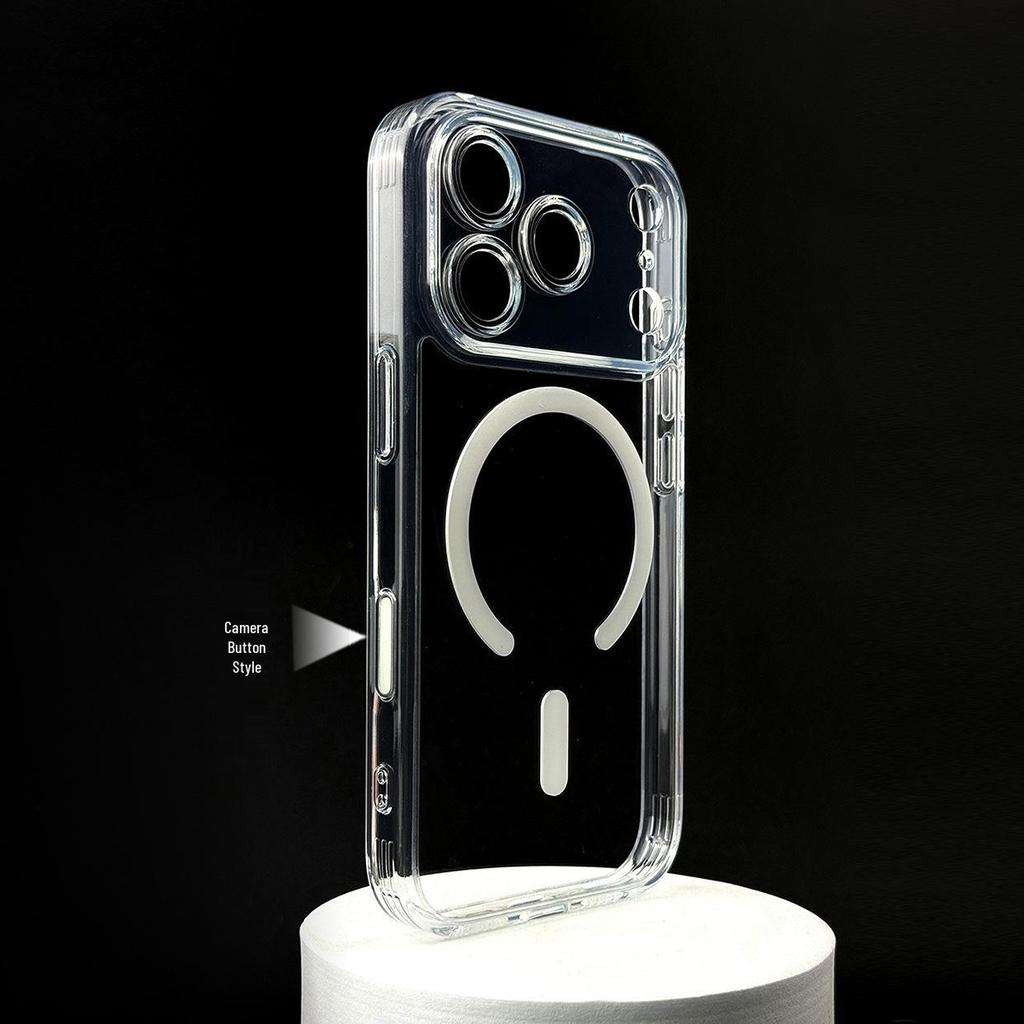 17Pro Max Transparent Magnetic Full Coverage Protective Case
