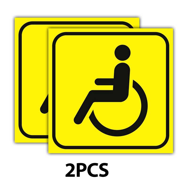 

2 PCS Disabled Sign Car Sticker Self-adhesive Decal For Automotive Rear Window And Bumper Waterproof Sticker JM06 15x15cm-2 PCS
