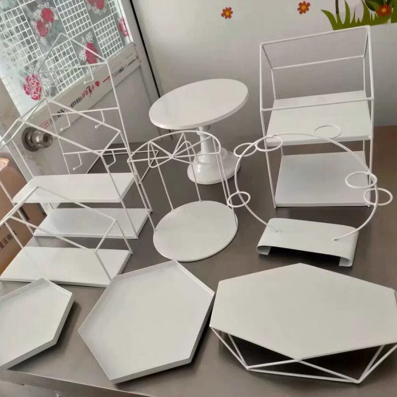 Elegant White Iron Art Dessert & Cake Display Stand Sets
