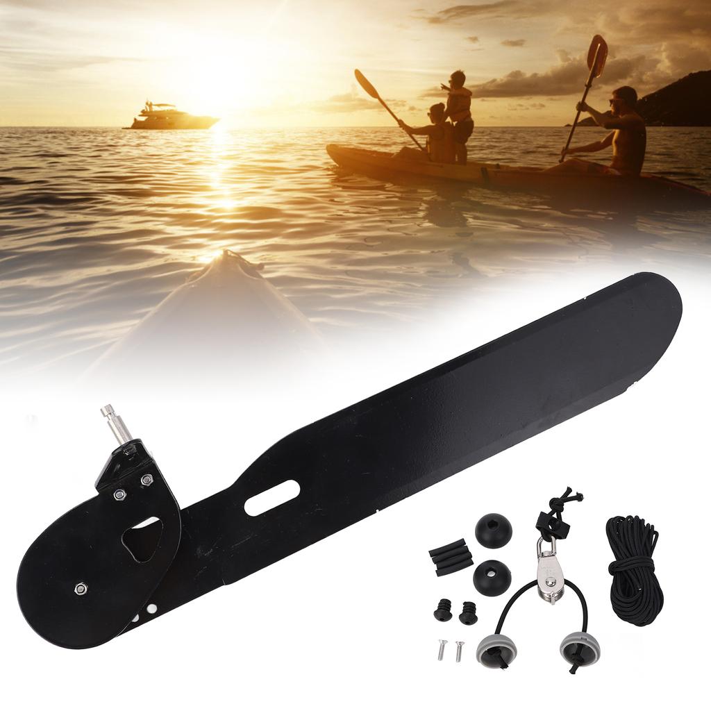 Canoe Rudder Aluminium Alloy Kayak Fishing Boat Rudder Foot Direction Control Tackle Kit