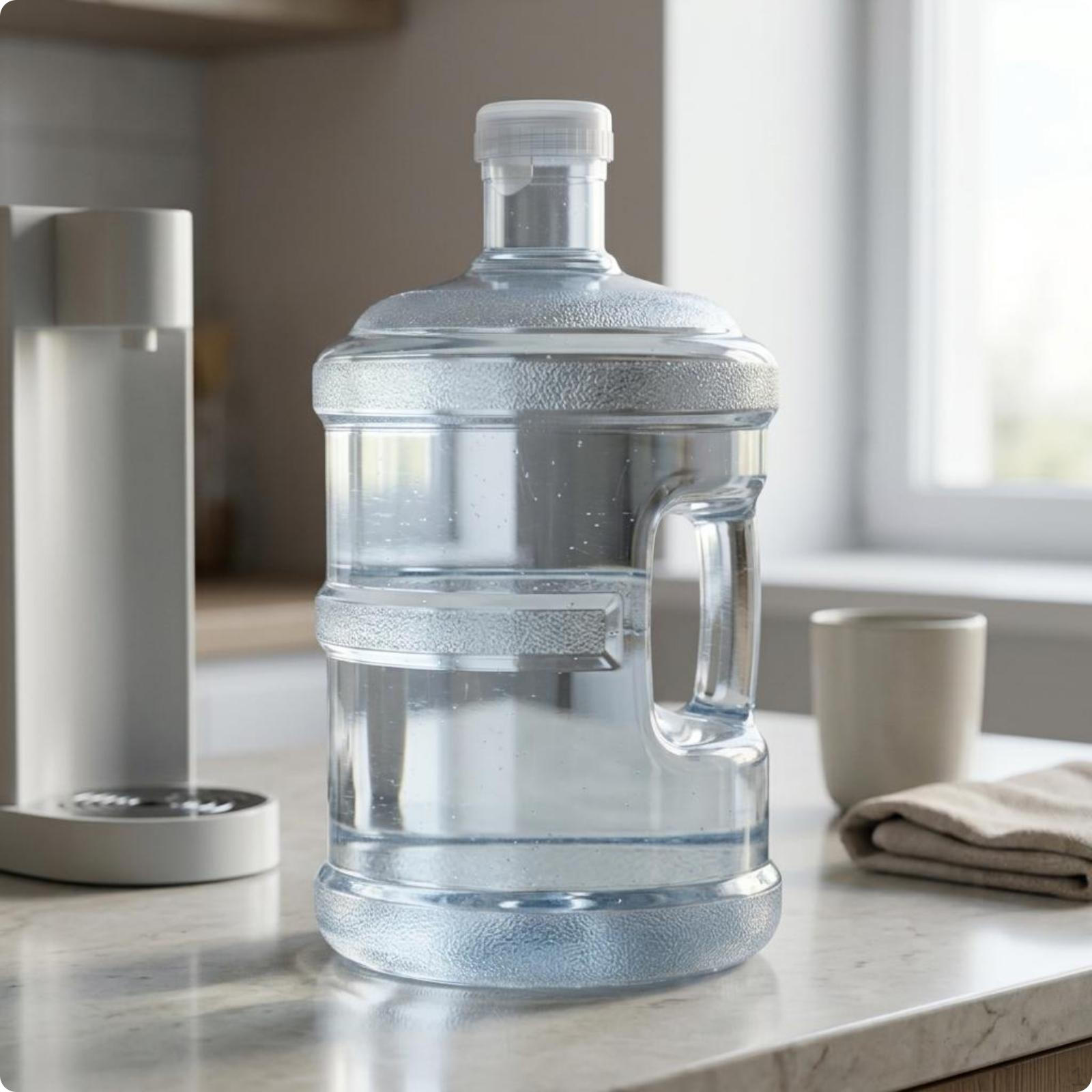 Water Dispenser Bottle Food Grade Jug with Handle Thickened Large Refill Transparent Transparent 7.5L