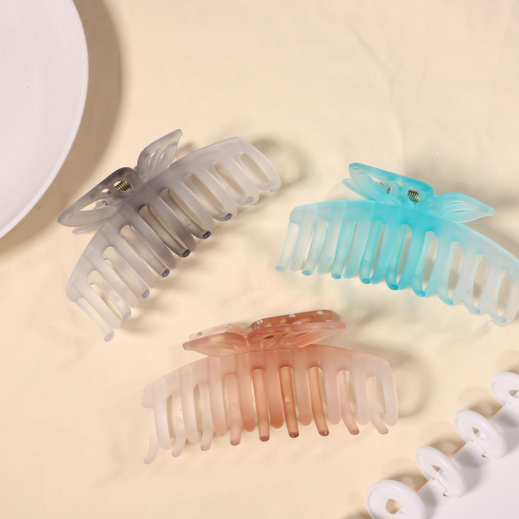 Mattierter Schmetterling Hai Haarspange - Elegantes quadratisches Griffzubehör für Damen