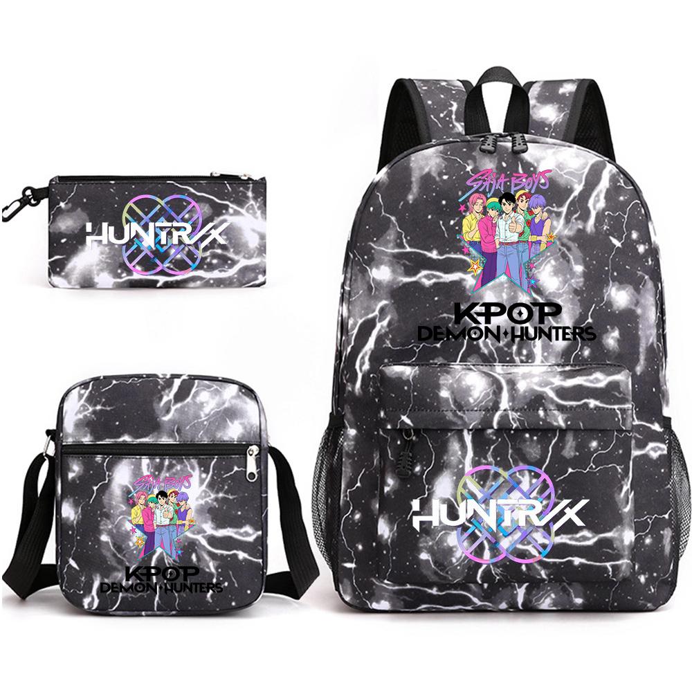 3Pcs/set Anime Cartoon Printed Large Capacity Bookbag Backpack with Shoulder Bag Pencil Case for Student Boy Girl Schoolbag