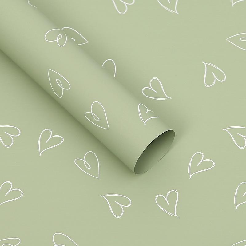 20Pcs Heart Printed Wrapping Paper Florist Bouquet Packaging Gift Wrapping Paper for Birthday Party DIY Craft Art Paper Roll