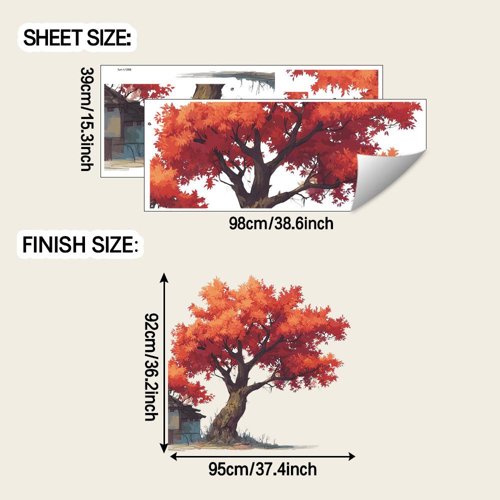 

Расписные клены и декоративные наклейки на стены для гостиной и кабинета маленького дома