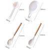 Rukojeť z přírodního dřeva Silikonové kuchyňské náčiní s úložným kbelíkem Odolná vůči vysokým teplotám a nepřilnavá špachtle a lžíce