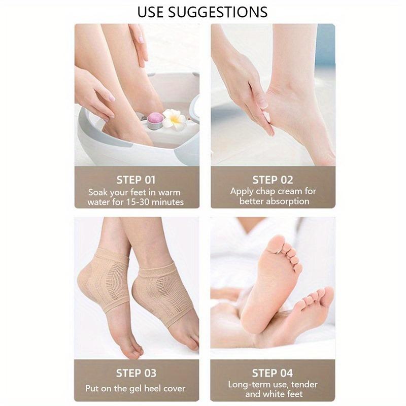 2PCS Gel Silicone Heel Protector Sleeve Repair Cushion Half-yard Socks Heel Pads Heel Cups Plantar Fasciitis Support Feet Care