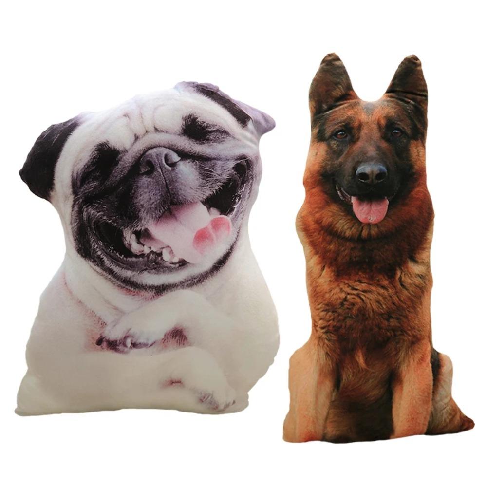 50cm Sevimli Simülasyon Köpek Peluş Oyuncak 3D Baskı Doldurulmuş Hayvan Köpek Peluş Yastık Doldurulmuş Karikatür Yastık Çocuk Bebek Ev Dekor Hediye