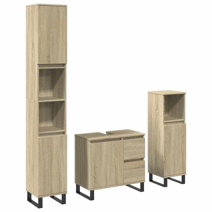 VidaXL Ensemble De Meubles De Salle De Bain 3 Pcs Chêne Sonoma 3307678