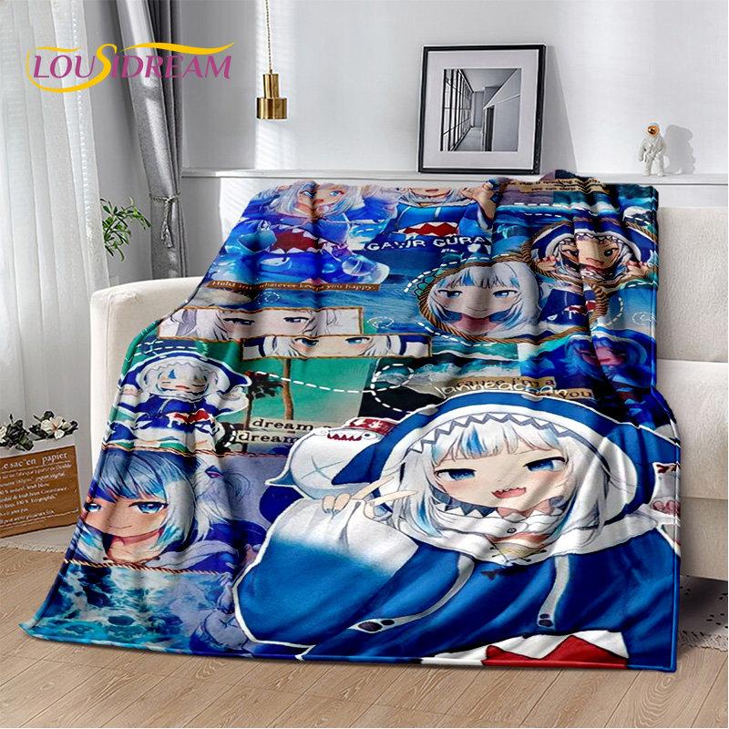Gawr Gura Hololive Cute Anime Soft Plush Blanket,Flannel Blanket Throw Blanket for Living Room Bedroom Bed Sofa Picnic Cover Kid