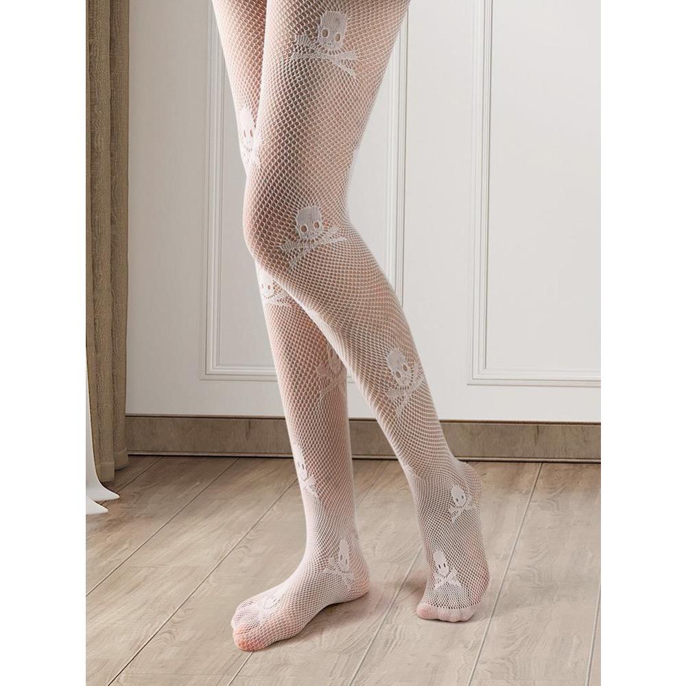 European and American Halloween Spider Web Socks Pantyhose Black Big Skull Adult Socks Fishing Net Socks Wholesale Ghost Festival Socks