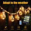 Outdoor Solar Hemp Rope Lights Waterproof String Lights Copper Wire Christmas Ball Bubble Lights for Courtyard Camping Holiday Decor