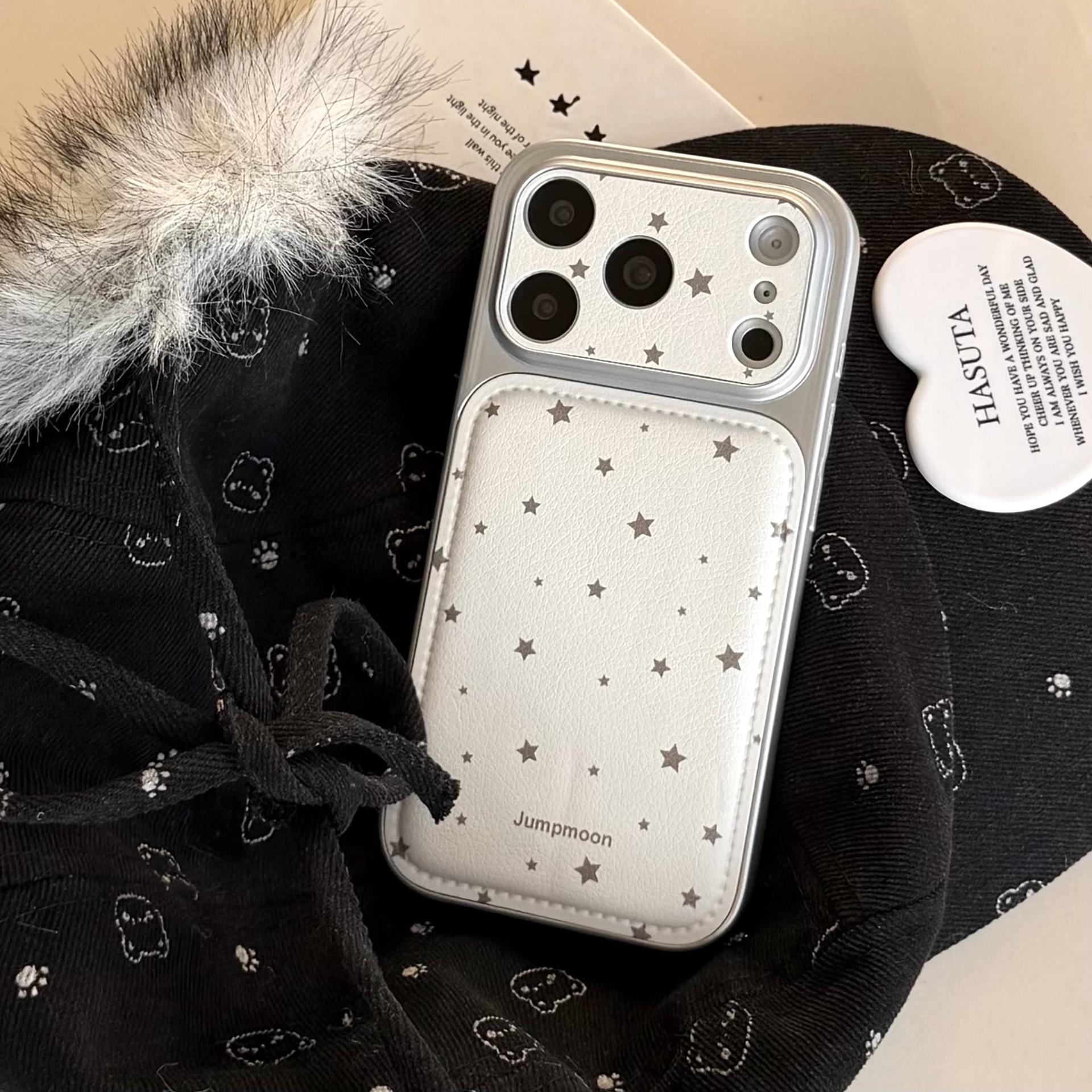 

Ins-Style Cream White Star Sticker Skin for 17ProMax, Apple iPhone 16/15/14, and 16PM. iPhone 14 Pro