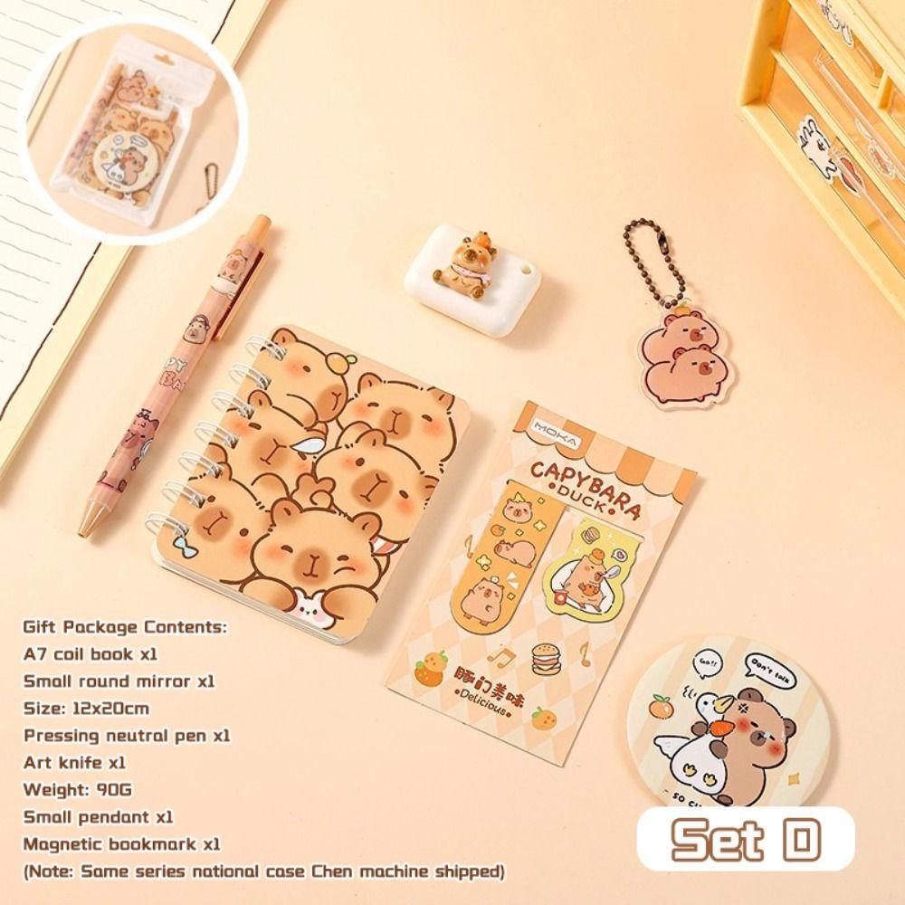 Capybara Stationery Set 7-in-1 Eraser High Quality Highlighter Back To School Gift