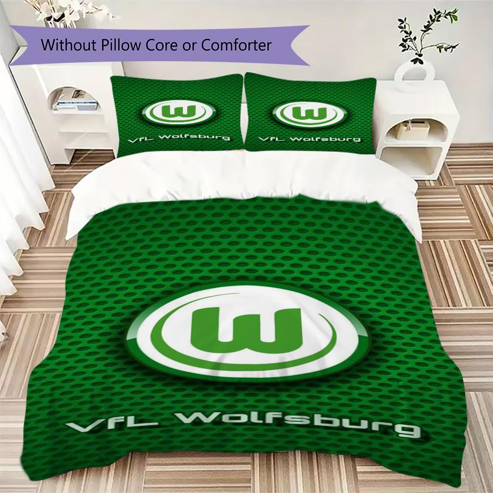 Pościel z wzorem VfL Wolfsburg Zestaw kołdry Poszewka na kołdrę Poszewka na poduszkę Dekoracja domu Prezent urodzinowy (1 * poszwa na kołdrę + 2 * poszewki na poduszki bez rdzenia)101