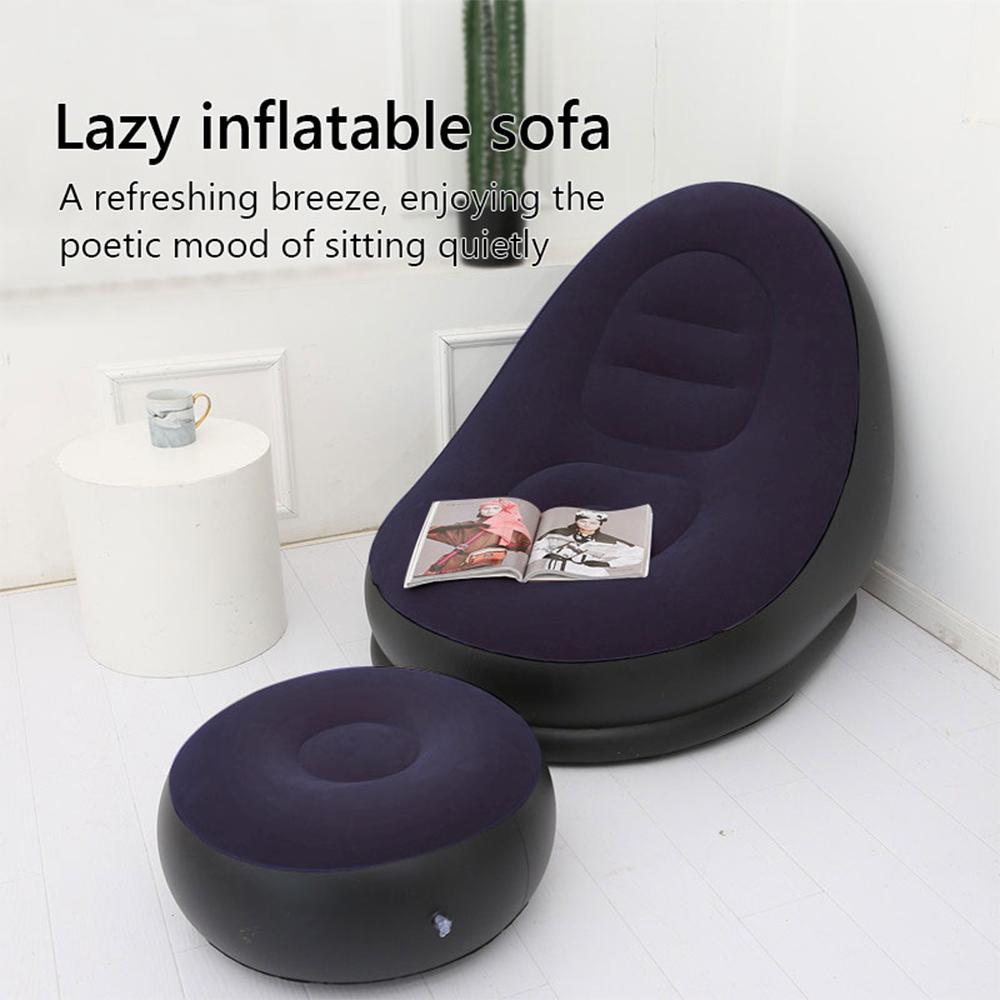 Inflatable Leisure Bean Bag Sofa Lazy Sofa Set Outdoor Foldable Recliner Bed Fluffy Seat Tatami Footstool Bedroom Chair