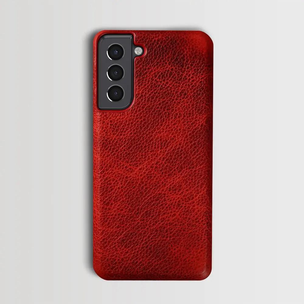 For Samsung S21 Case Luxury Real Genuine Leather Cover for Galaxy S25 FE S21Ultra S22 Plus S23Plus Note20 Phone Cases Coque Capa