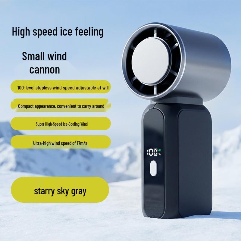 2025 Mini Semiconductor Cooling Fan: 100-Speed Digital Display, USB Rechargeable.