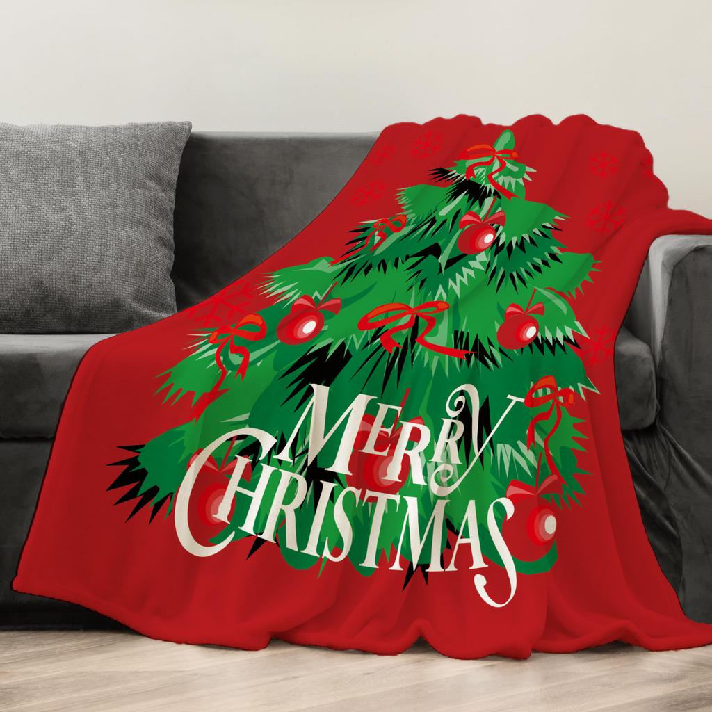 Weihnachten Kreative Überwurfdecke Flanelldruckdecke Superweich Kuschelig Sofadecke Nickerchen-Decke Wohndecke Perfektes Wohngeschenk für Sie