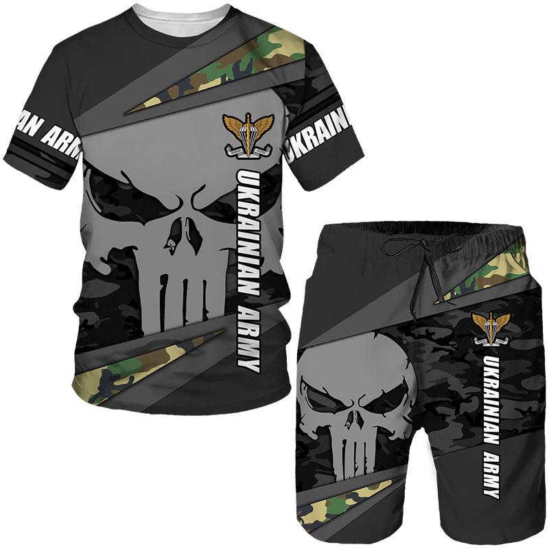 Camuflaj ucrainean 3D imprimat tricouri/pantaloni scurți/seturi pentru bărbați Treninguri militare pentru forțele speciale Îmbrăcăminte pentru forțele speciale Costum pentru bărbați