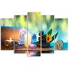 Five Piece Picture Canvas Print Zen Spa Stones Candle