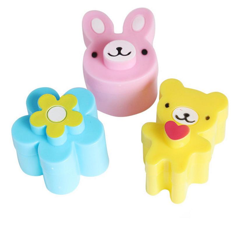3 Pcs Cute Sandwich Cutters Mini Cookie Cutter Shapes Set For Kids Plastic Bento Cutter Tool Molds Bread Biscuit Embossed Device
