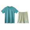 Solid Color Round Neck Comfortable Versatile Short Sleeve T-Shirt And Mid Waist Shorts Casual Sports Set Men Sets YATU077-7