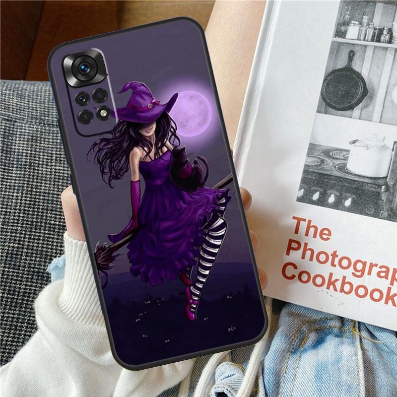Halloween Moon Witch Horror Case For Xiaomi Redmi Note 12 10 9 11 Pro 9S 10S 11S 12S Cover For Redmi 12 9C 10C 12C 13C