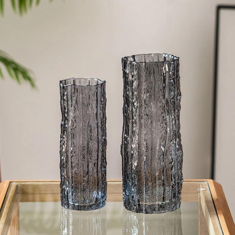 Vase Ornament Living Room Flower Arrangement Glass Transparent Light Luxury High-end Feeling Water Nourishment Lily Rose Hydropo