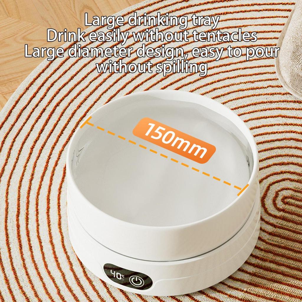 Heated Cat Dish 4 Temperature Settings Automatic Pet Drinking Plate Thermal Heated Water Bowl for Chickens Ducks Birds Animals