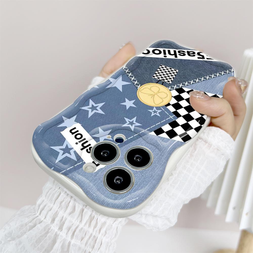 For Honor 90 Lite P30 Pro Infinix Hot 30 40 40i 40 Pro Smart 8 Pro Vivo V29e V30e Fashion Cowboy Denim Cream Texture Soft Silicone Phone Case