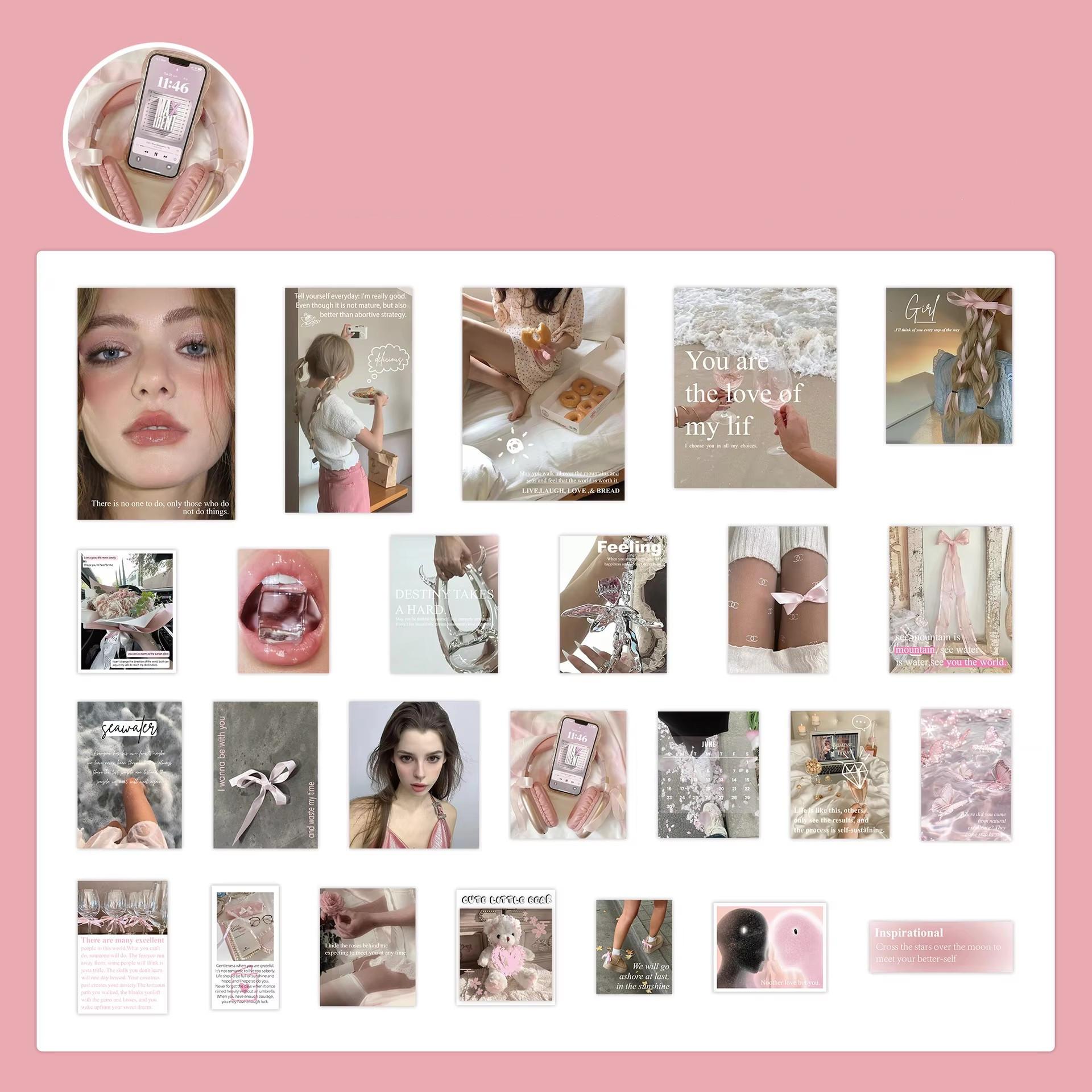 

50 листов модной девушки скрапбук журнал наклейка милый реальный снимок котенок канцелярские принадлежности наклейка DIY Декор багаж гитара телефон наклейка