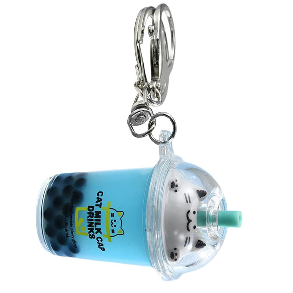 Katze Bubble Tea Anhänger Cartoon Milchtee Anhänger Schlüsselanhänger Modische Acryl Schlüsselanhänger Schmuck für Rucksäcke und Handy